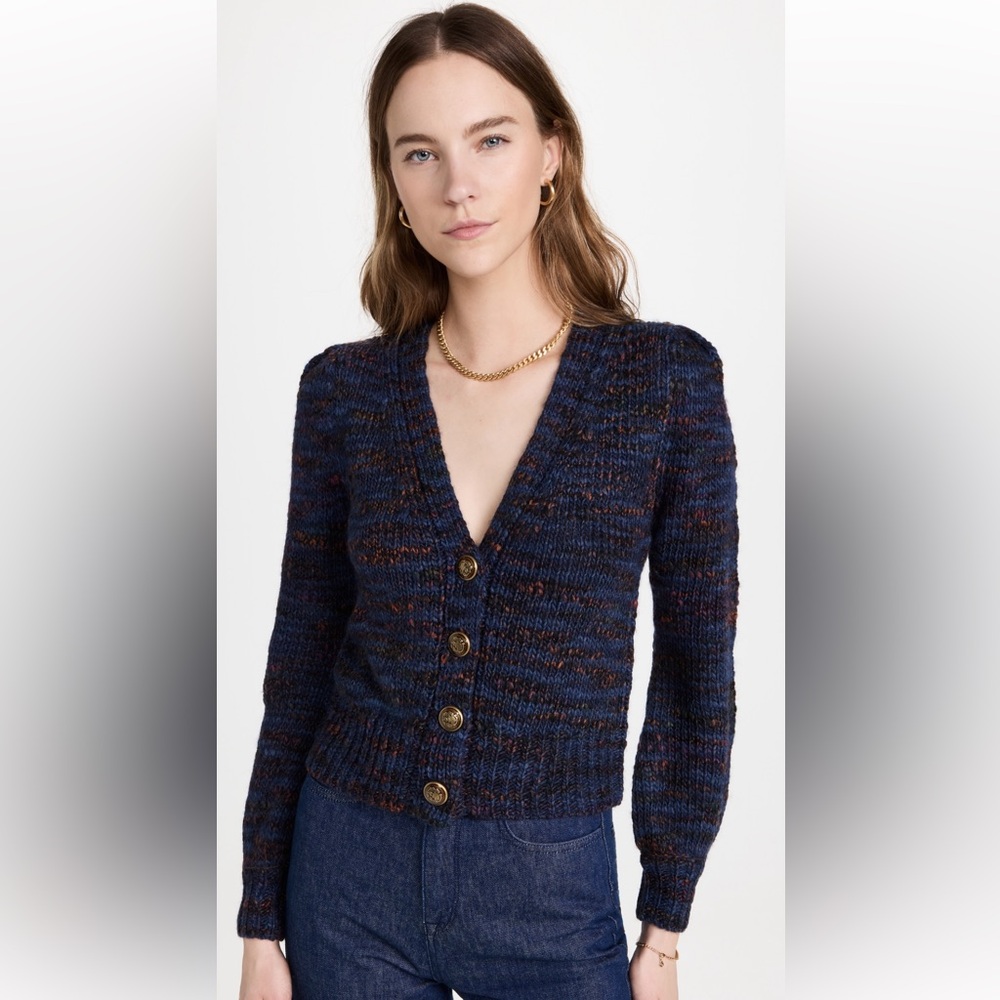 Veronica Beard Amosa Knit Button Front Cardigan Sweater